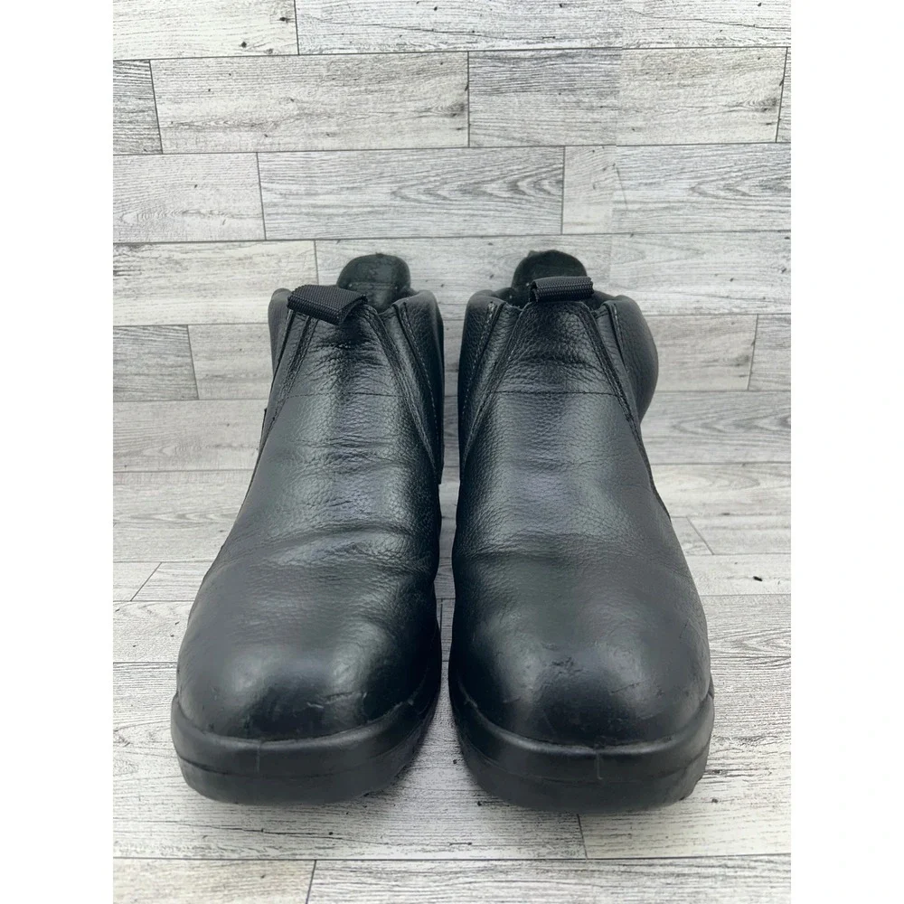 Florsheim MT75 Black Leather Steel Toe Work Boots Men Sz 11 3E EH Slip Resistant